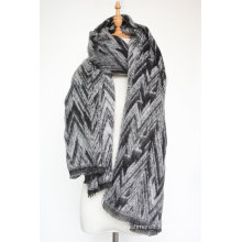 Women′s Cashmere Like Knitted Winter Heavy Wave Printing Shawl Scarf (SP301)